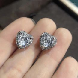 Dangle Earrings 2023 Design Luxury Crystal Heart Stud Fashion Big Love For Woman Romantic Wedding Jewellery Accessories Gift