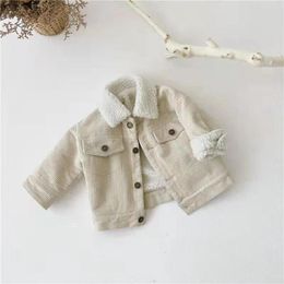 Jackets Toddler Boys Girls Winter Long Sleeve Corduroy Lamb Fleece Warm Jacket Coat Outwear Begie Brown