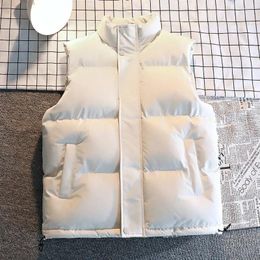 Men's Vests 2023 Men Autumn Winter Big Size Down Vest Sleeveless Jacket Solid Color White Puffer Streetwear Fashion Outerwear & Coats