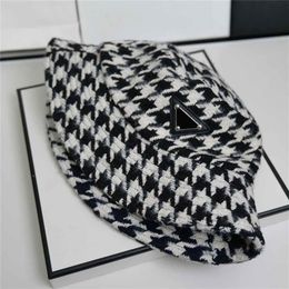 Designer Bucket Hat Fashion Cap Men Women Fitted Hats Brand High Quality Luxury Fashion Fisherman Houndstooth Sun Caps Woollen Hat2358