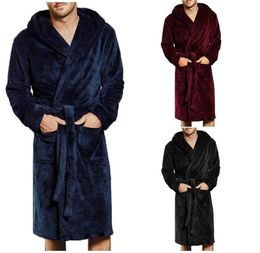 Luxury Winter Sleepwear Pyjamas Lounges Robe M4XL Homewear Men Long Bath Robes Spring Hairy Warm Kimono Bathrobe Belt Coat Male2840717