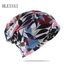 Beanie/Skull Caps New Fashion Women SprAutumn Warm Beanies Skullies Casual Colourful Floral Hat For Girl Dance Hip Hop Bonnet Soft Gorras J231223