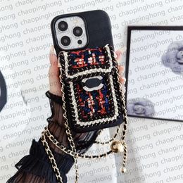 Phone Case Designer iPhone Case For iPhone 15 Pro Max Cases Card Holder Apple iPhone 14 Pro Max 13 12 15 Plus Case Fashion Brand C Crossbody Handbag Cover Strap Lanyard