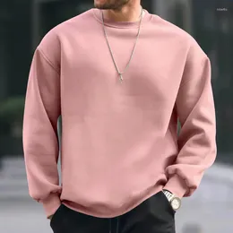 Men's Hoodies Round Neck Male Long Sleeve Sports Tops Casual Mens Autumn Winter Solid Sweatshirts Street Wear Loose Pullovers Clothes