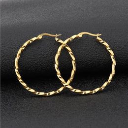 Gold Silver Black Rose gold Colour Big Hoop Earrings Stainless Steel Jewellery High Engagement Earrings For Women Christmas 238L