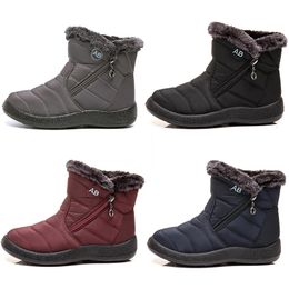 designer warm ladies snow boots light cotton women shoes black dark red blue Grey winter ankle booties outdoor sports sneakers