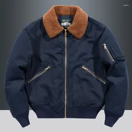 Men's Jackets Corduroy Cotton Jacket Parka Tactical Winter Warm Thicken Fleece Fur Collar Outdoor Cargo Outwear Windbreaker Lined Coats