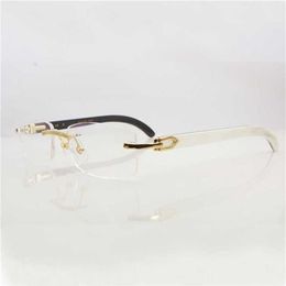 24% OFF 2023 Clear Eye Frames for Men Women Accessories Rimless Natural Buffalo Horn Carter Gold Transparent Eyeglasses Frame238c