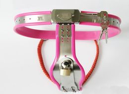 Stainless steel Ttype Adjustable Premium Chastity Belt with One Locking Cover Removable4436962