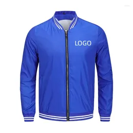 Men's Jackets Spring Autumn Baseball Uniform Customised Name Printed Logo Outdoor Jacket Running Exercise Sports Tourism Camping Coat