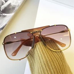 Fashion Brand Gradient Pilot Sunglasses For Men Vintage Alloy Unique Claw Oval Sun Glasses Women Oversized Driving Shades249z