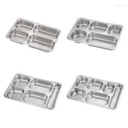 Bowls Divided Plates Dinner Tray Bento Lunch Box Containers Stainless Steel Material For Restaurant Dropship