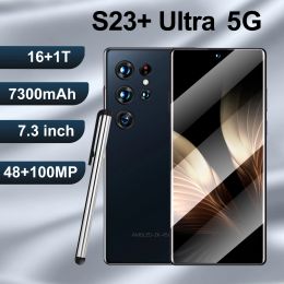 Original S23 Ultra 7.3inch 16GB+1TB Smartphone Snapdragon 888 Face Unlock 7300mAh 48+100MP 5G Phone Android with NFC Mobile Phone