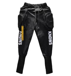 Spring Summer Hip Hop Joggers Cargo Harem Pants Men Long Big Pockets Zippers White Black Y1905095183746