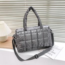 Evening Bags Women Down Top-Handle Bag Solid Colour Puffer Fashion Crossbody Quilted Padded Lattice Handbag Large Capacity Ladies Tote