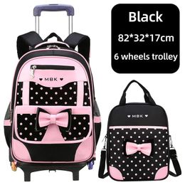 Bags High Quality School Backpack Trolley Backpack with Wheels Waterproof School Bags for Teenage Girls Lage Bag Children Kid Bags