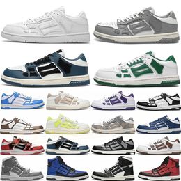 Designer Casual Shoes Skel Top Low Bone Leather Sneakers Skeleton Blue Red White Black Green Gray Men Women Outdoor Training Shoes 36-45 X23