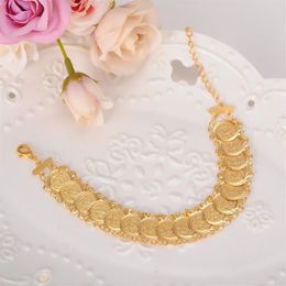 Sky talent bao coin Bracelet 22K Gold GF Islamic Muslim Arab Coin Bracelet Women Men Arab Country Middle Eastern Jewelry227a