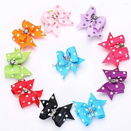 Dog Apparel 50pcs/lot Wholesale Leather Band Flower Pet Supplies Cat Head Hairpin Grooming Holiday Accessories