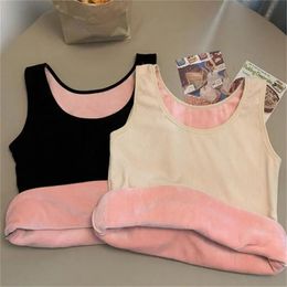 Pants Autumn Winter Warm Women Vest Ladies Tshirt Undershirt Fleece Tank Top Underwear Thick Allmatch Thermal Sleeveless Lingerie