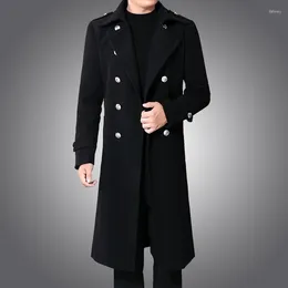 Men's Trench Coats X-long Double-breasted Black Gothic Vintage Steampunk Style Clothing Slim Fit Long Jackets Mens Winter Overcoats