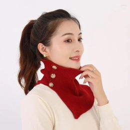 Scarves Warm Knitted False Collars Fashion Button Fake Collar Turtleneck Thicken Neck Scarf Detachable Guard Wrap