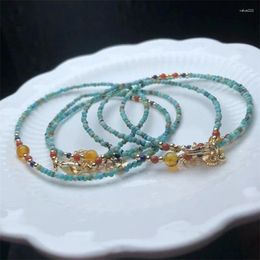 Link Bracelets Natural Calaite Bracelet Turquoises 2mm Ly Round Loose Beads Diy Fashion Jewellery Making Women Gift