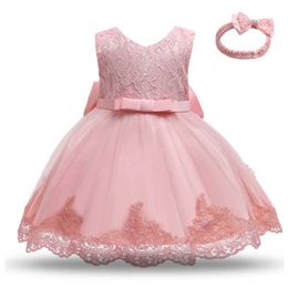 Girl's Dresses Newborn Baby Girl Dress Party Dresses for Girls 1 Year Birthday Princess Dress Lace Christening Gown Baby Clothing White BaptismL231222