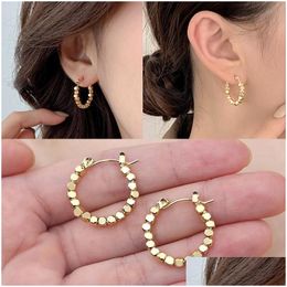 Hoop Huggie Hie Gold Plated Jewelry Pin Earring Square Fashion Hooks Designer Women Clasp Drop Delivery Earrings Dhro5