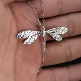 Fashion Charms 925 Sterling Silver CZ Dragonfly Women Pendant Necklace For Pedant Clavicle Sweater Jewelry Gift1940