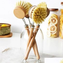 Cleaning Brushes Wooden Handle Brush Kitchen Household Beech Wood Long Dish Tool Wholesale Fy2680 Fy2679 Ss1203 Drop Delivery Home G Dhhyi