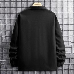 Men's Jackets Lightweight Men Jacket Retro Texture Shirt Casual Lapel Long Sleeve Coat With Flap Pockets Autumn Winter