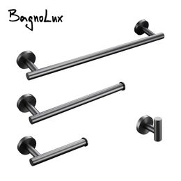 Stainless Steel Bathroom Accessories Hardware Set Towel Rack Toilet Roll Paper Holder Bar Hanger Hook Brushed Gunmetal Grey 231222