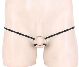 Men039s GStrings Men Underwear Metal Penis Cock Ring TBack Open BuCrothless Sexy Erotic Lingerie Sissy Gay Bondage Restraints7522571