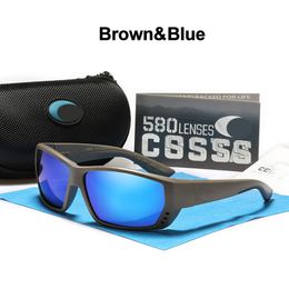 Costa 580P Lens Men Sunglasses Costas Designer Sunglasses for Men Women Tr90 Sports Driving Fishing Goggles Mirror Blue Red 536