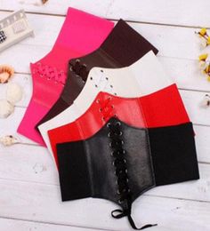 Sexy Women Waist Trainer Underbust Corset Elastic Wide Band Elastic Tied Waspie Corset Waist Belt Size 5 Colors7804317