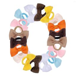Bandanas 18 Pcs Linen Bow Headband Kids Hair Ties Bows Elasticity Ribbons Little Girls Scrunchies Polyester Holders For Thick