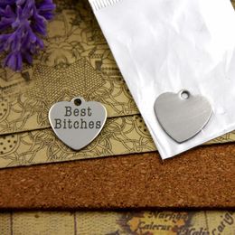 40pcs-- be st bitches stainless steel charms more style for choosing DIY Charms pendants necklace332R