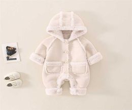 Thick Warm Infant Baby Jumpsuit Hooded Inside Fleece Boy Girl Winter Autumn Overalls Children Outerwear For Kids Snowsuit Romper 25708197