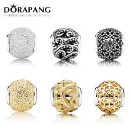 Dorapang Echt 925 Sterling Silber ausgehöhltes Muster Charm Perle Fit Collocation DIY BRACELE BANDSCHALLE JUME WOLLE2705