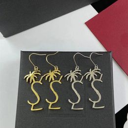 Luxury Designer Earrings 925 Silver Palm Tree Earrings Gold Ear Ring Classic Dangle Y Earing Designers Jewelry Charm Hoops Orecchi209v