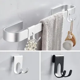 Bath Accessory Set Towel Rack Hanger Wall Mounted Antirust Aluminium Hook No Punches Durable And Stable Plug Hooks Shower Glass Door