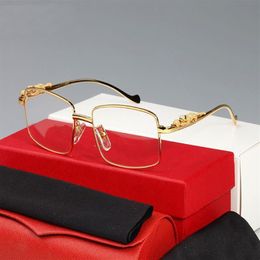 new fashion buffalo horn glasses designer sunglasses for men unisex brand rimless eyeglasses women gold metal frame Eyewear lunett2735