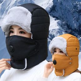 Berets Winter Warm Fleece Balaclavas Hat Outdoor Thermal Face Cover Windproof Eyewear Glasses For Men Women Cycling Hunting Skiing