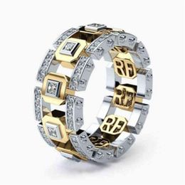 Punk Hiphop Series Men's Ring Band Cothic Geometry Men Square Crystal Trendy Gifts Gadget s for Gentleman Women Jewelry268h