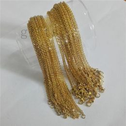 12pcs Lot in bulk Golden stainless steel thin 2mm 18 inch necklace welding Link Chain necklace women boy men girls jewelry275V