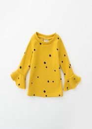 New Autumn and Winter Baby Girls Tshirt Toddler Long Ruffle Sleeves Dot Top Fashion Infant Kids Clothes7320590