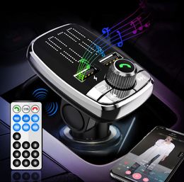 JINSERTA Remote control Car Kit MP3 Player Hands Bluetooth 50 FM Transmitter Dual USB Car Charger TF Flash USB Music Play9912333