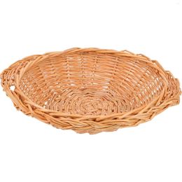 Dinnerware Sets Woven Fruit Basket Decoration For Home Wicker Serving Storage Light House Decorations Practical