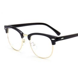 2020 Classic Rivet Half Frames Eyeglasses Vintage Retro Optica Eye Glasses Frame Men Women Clear Spectacle Frame Eyewear oculos de2708